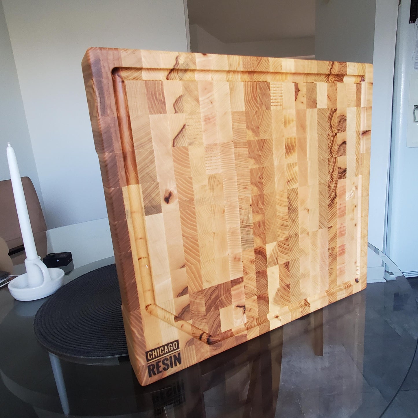 Red Oak Chopping Block, End Grain, 2-1/4″ Thick, Unique