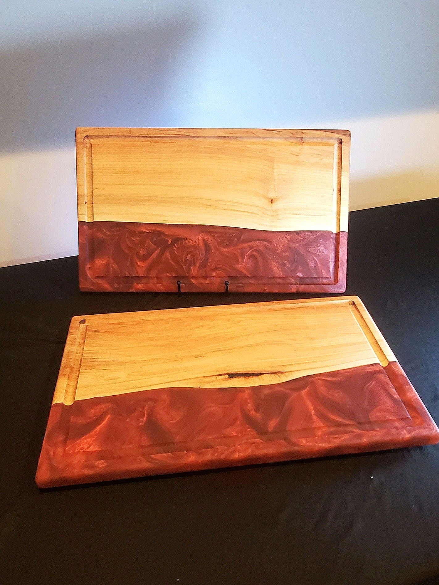 Custom Made Charcuterie Board, Epoxy and Hard Maple Serving Board, Rectangle Resin Serving Plate, Handmade Serving Tray, Unique
