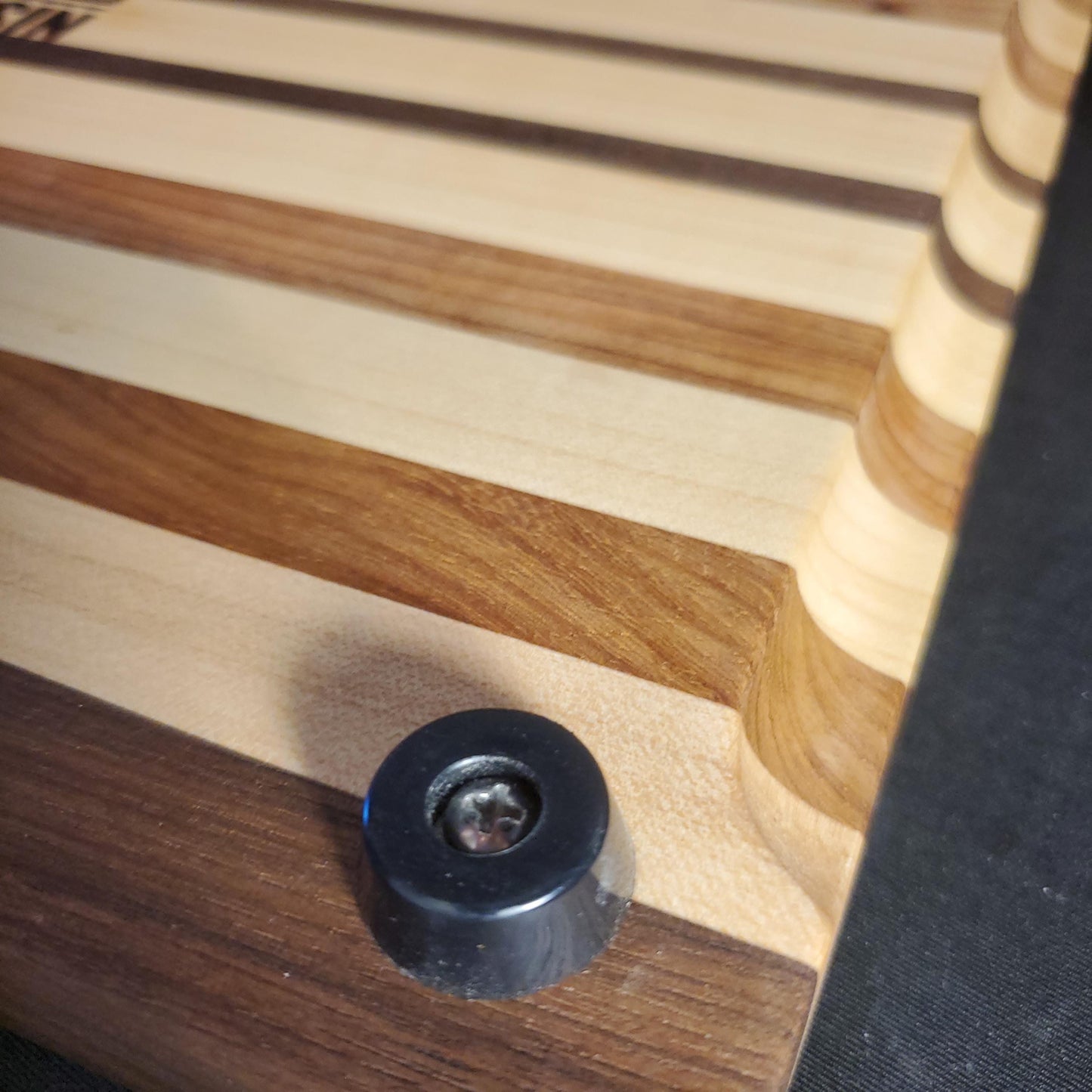 Handmade Hardwood Cutting Board, Made in Illinois, with walnut, maple and red oak.