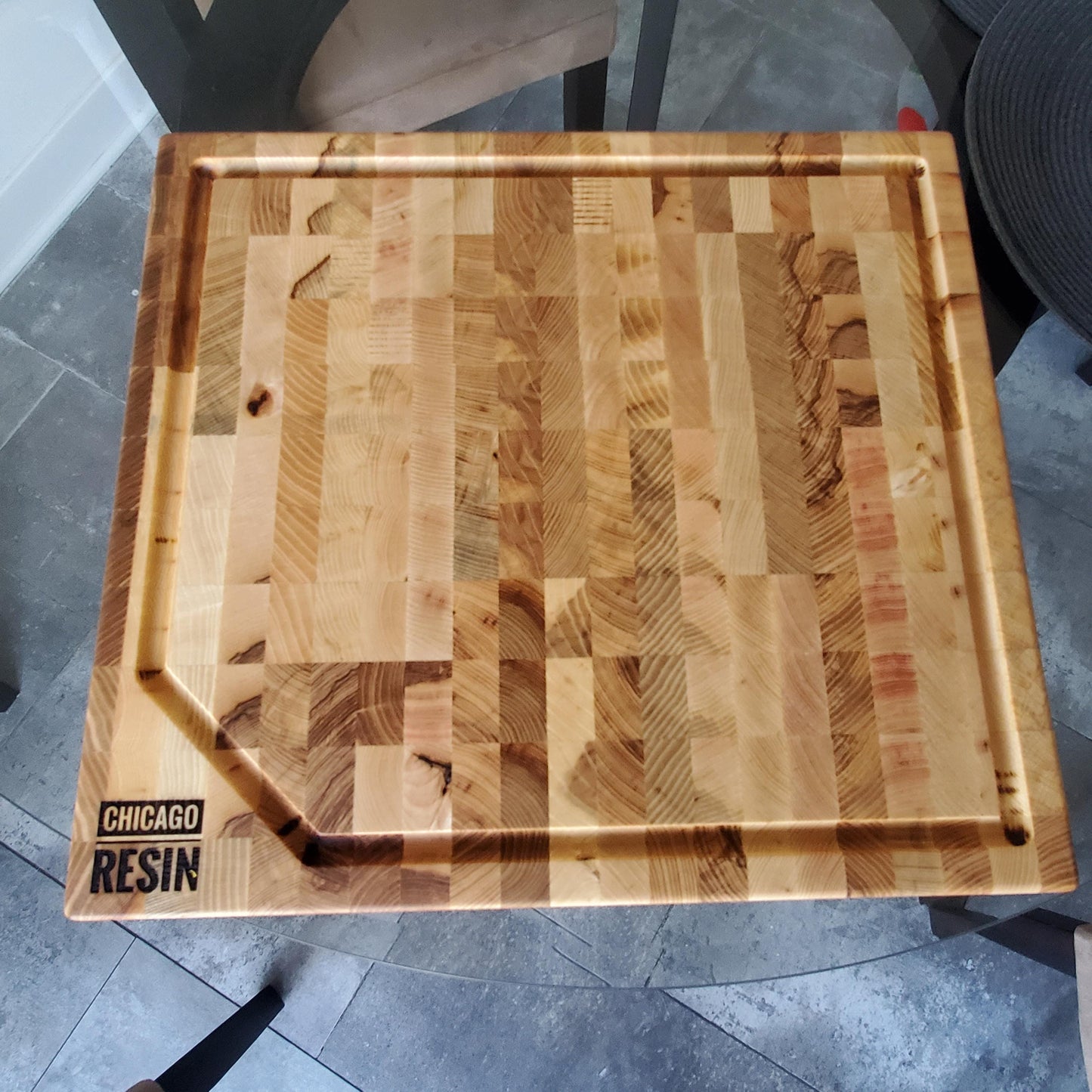 Red Oak Chopping Block, End Grain, 2-1/4″ Thick, Unique