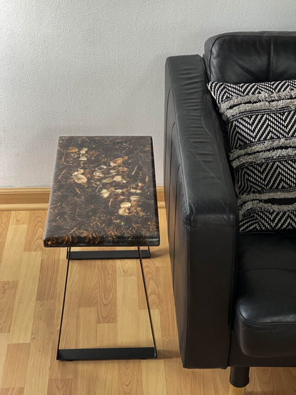 Pinecone epoxy end table