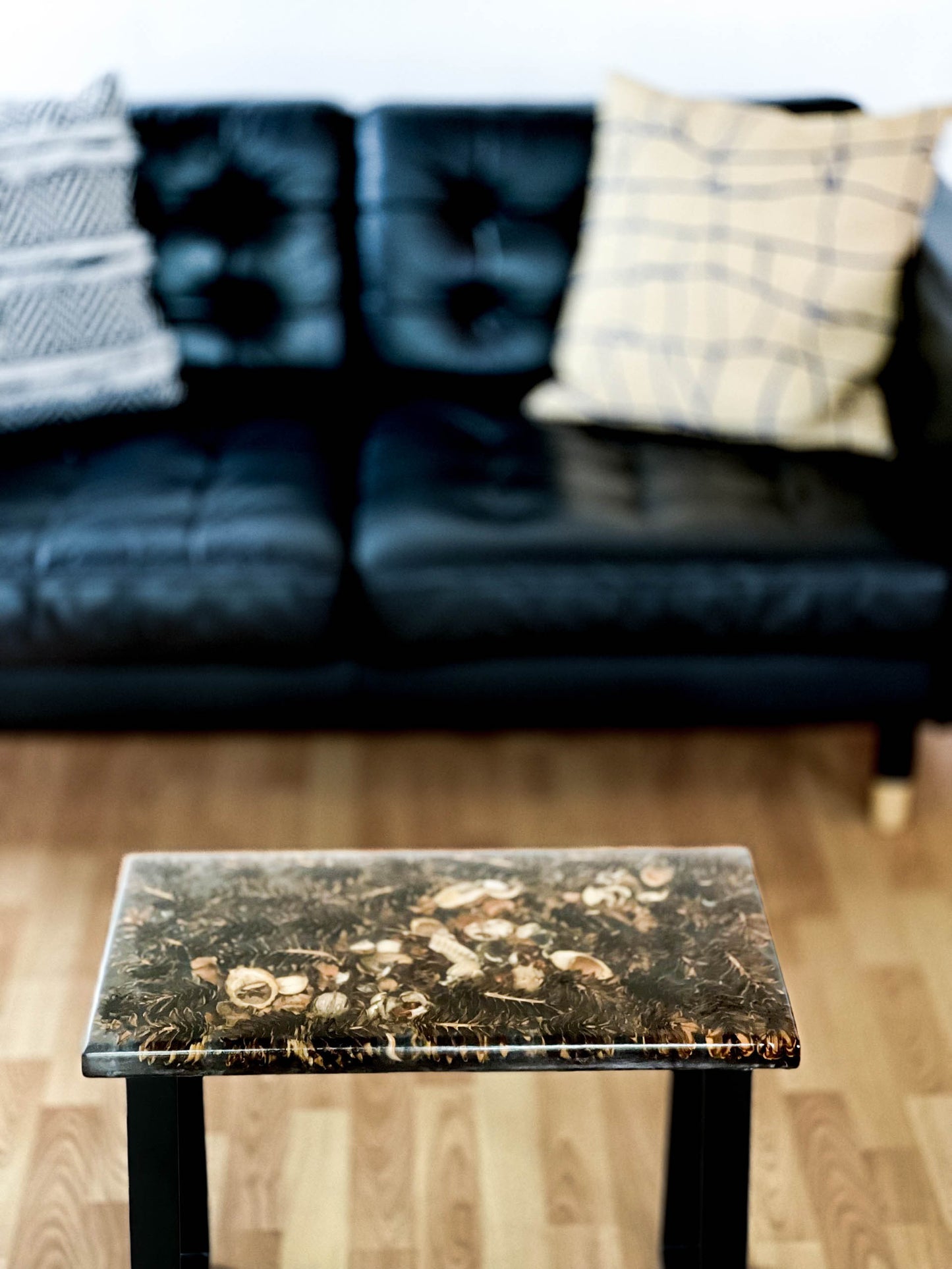 Pinecone epoxy end table