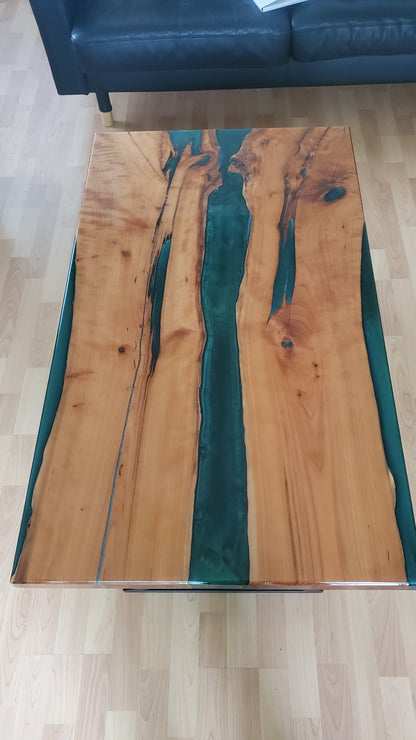 Emerald Green river epoxy table